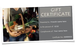 Veggie Lady Workshop Gift Certificate